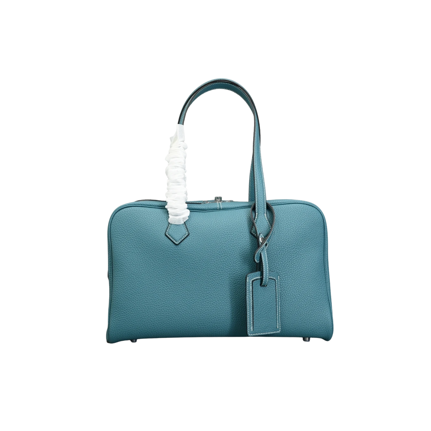 Stylish Travel & Work Bag Blue 29cm Leather Bowling Bag