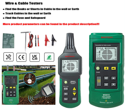 Portable Wire & Cable Tracker with Metal Pipe Locator
