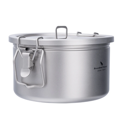 Portable Titanium Camping Pot 2L Rice Soup Cooker