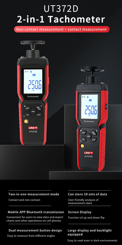 UNI-T Professional Contact and Non-Contact RPM Gauge