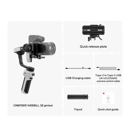 Portable 3 Axis DSLR Mirrorless Camera Gimbal Stabilizer