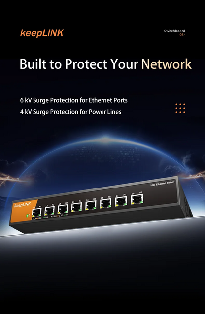 10Gbps 8-Port Ethernet Switch High Speed