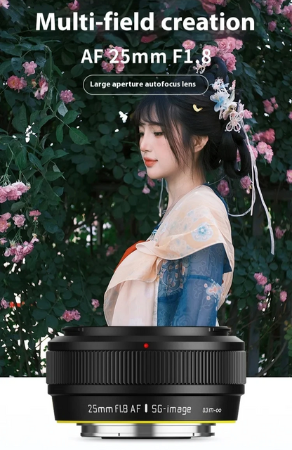 Silver 25mm F1.8 AF Lens for Fuji XF Mirrorless Cameras