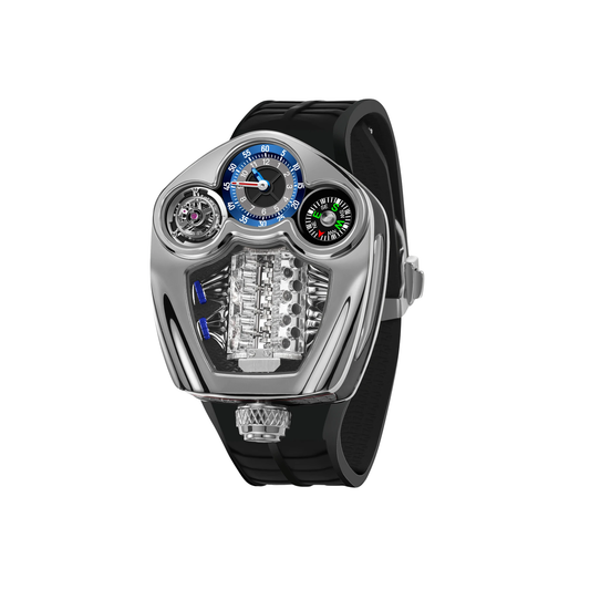 Silvery Luxury Quartz Watch with Compass and Waterproof