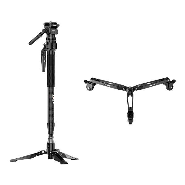 Carbon Fiber Monopod Travel Tripod with Fluid Video Head