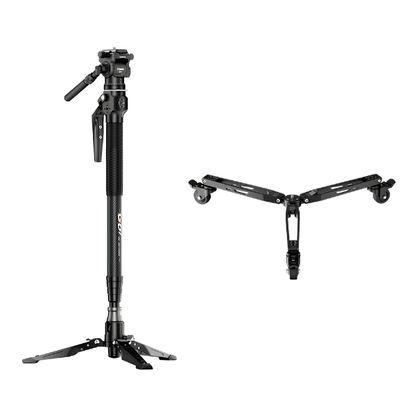 Carbon Fiber Monopod Travel Tripod with Fluid Video Head