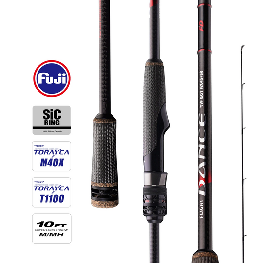 Heavy Duty Bass Fishing Rod 10ft Spinning Long Throw