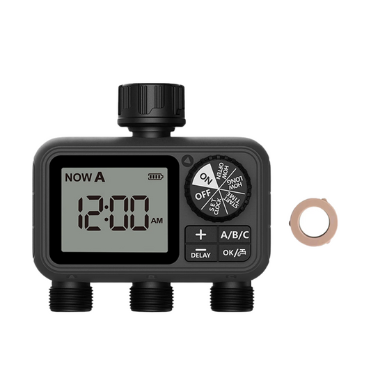 3 Outlet Garden Water Timer with Rain Delay