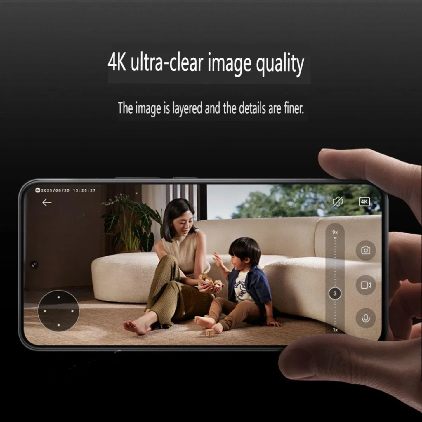 Smart Home Camera 9X Zoom with AI Tracking 128GB Storage
