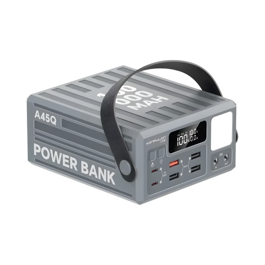100000mAh Rechargeable Power Bank LCD Display Grey