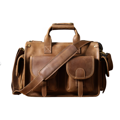 Premium Leather 14” Laptop Work Briefcase Bag