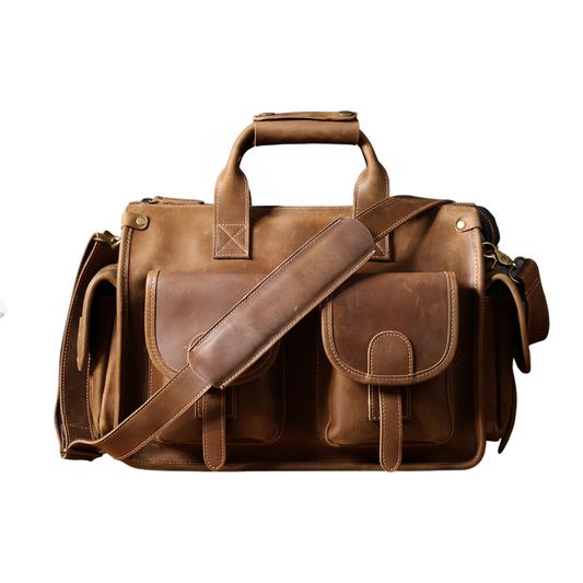 Premium Leather 14” Laptop Work Briefcase Bag