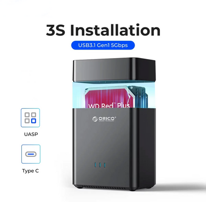Orico Dual Bay USB-C Hard Drive Enclosure with 5Gbps Speed