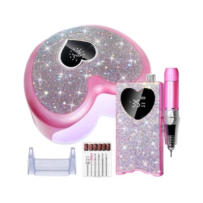 Rechargeable Nail Drill with LED UV Nail Lamp Set