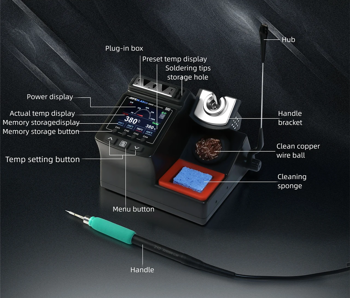 Electronics Soldering Station 210 Handle 180W Repair Kit