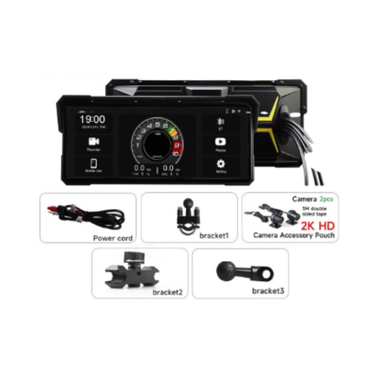Portable 8.1″ 2K Motorcycle GPS Multimedia Display