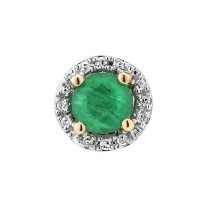 14K Gold Emerald Butterfly Stud Earrings for Women