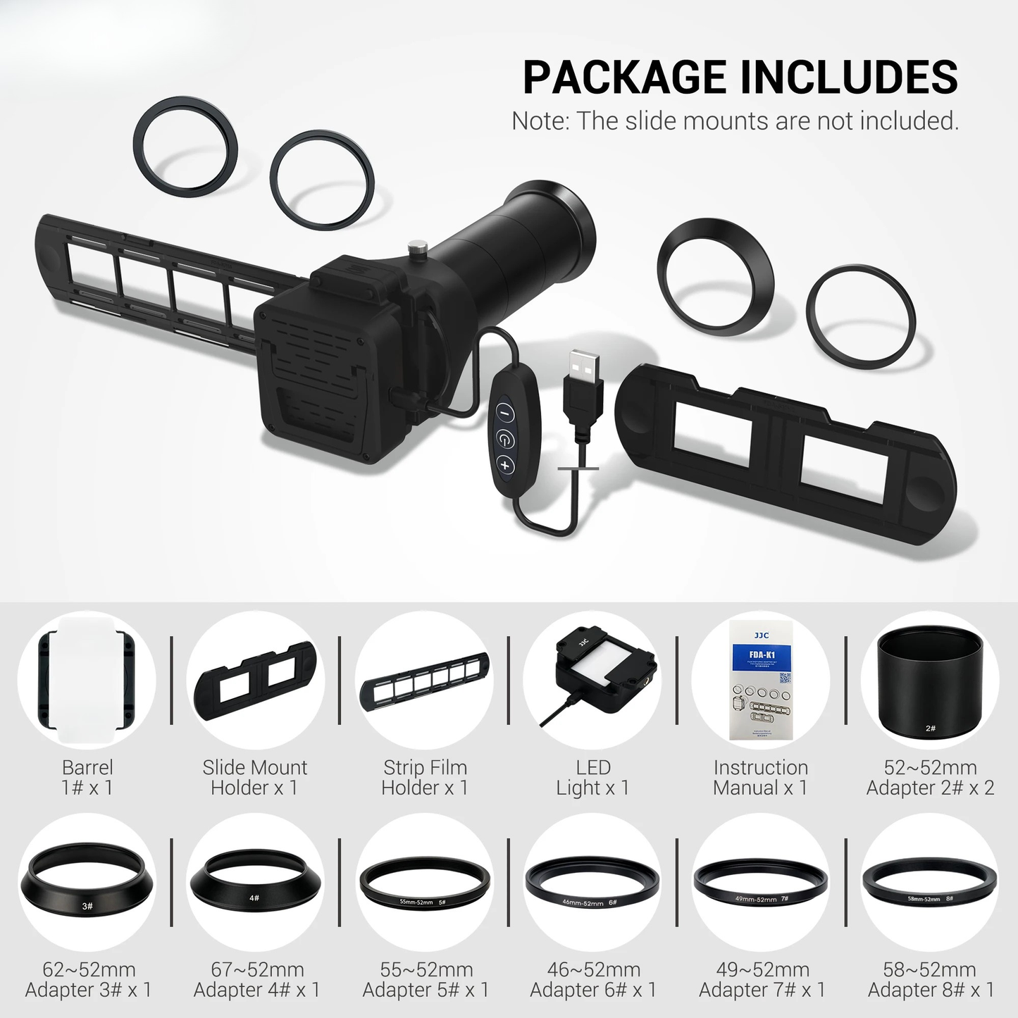 Portable Film Negative Scanner Set LED Light 35mm Slides