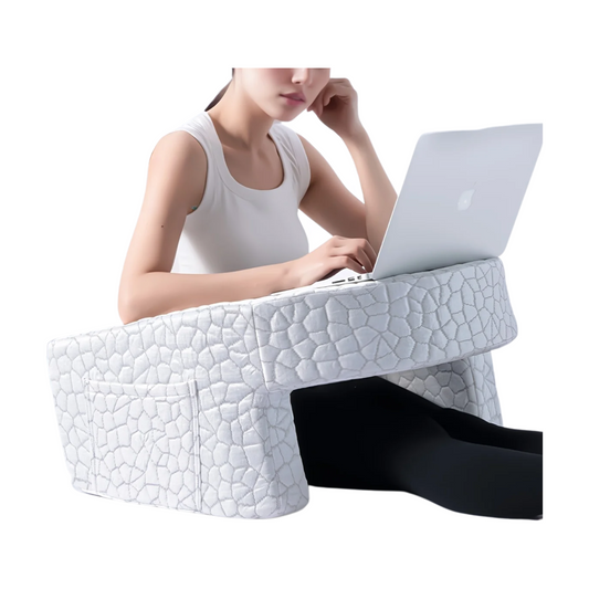 Milky White Oversized Reading Pillow with Arm Support