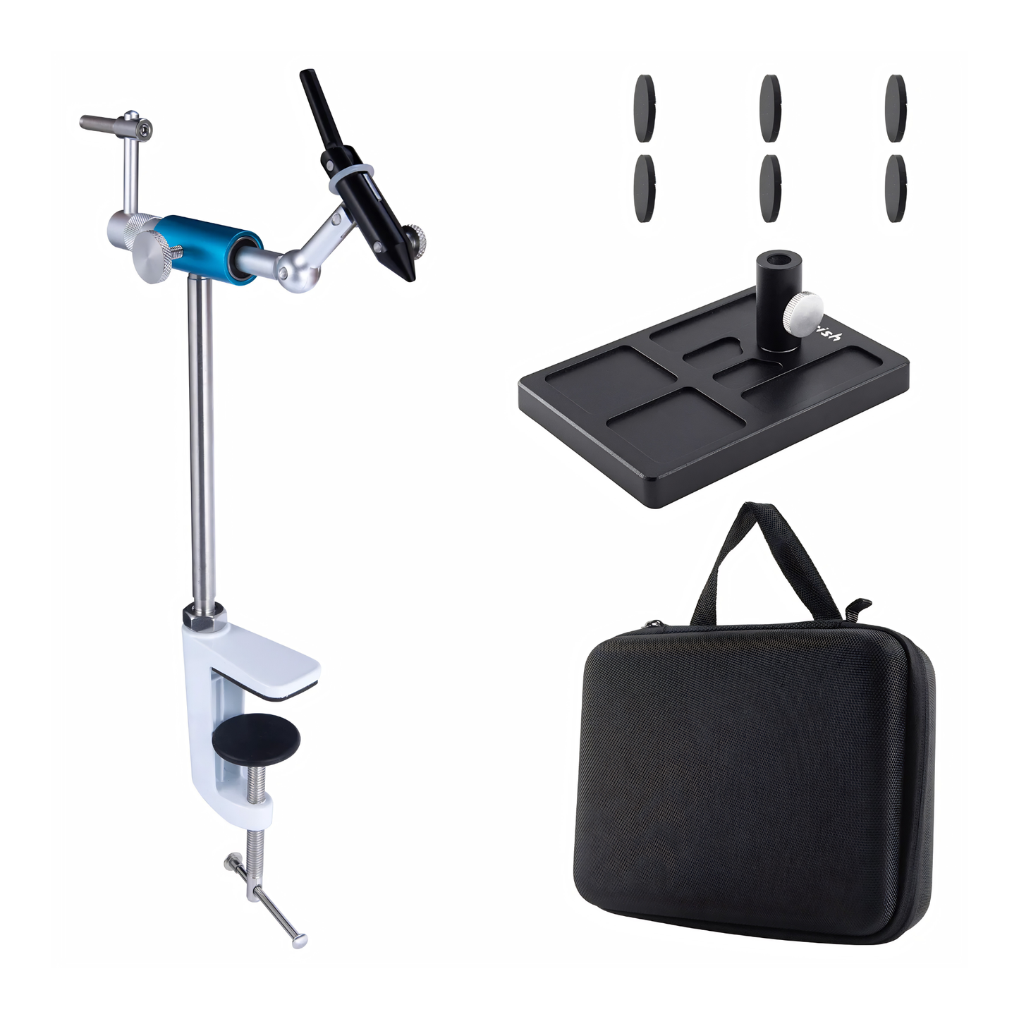 360 Degree Rotary Fly Tying Vise Aluminum C-Clamp Fishing Tool