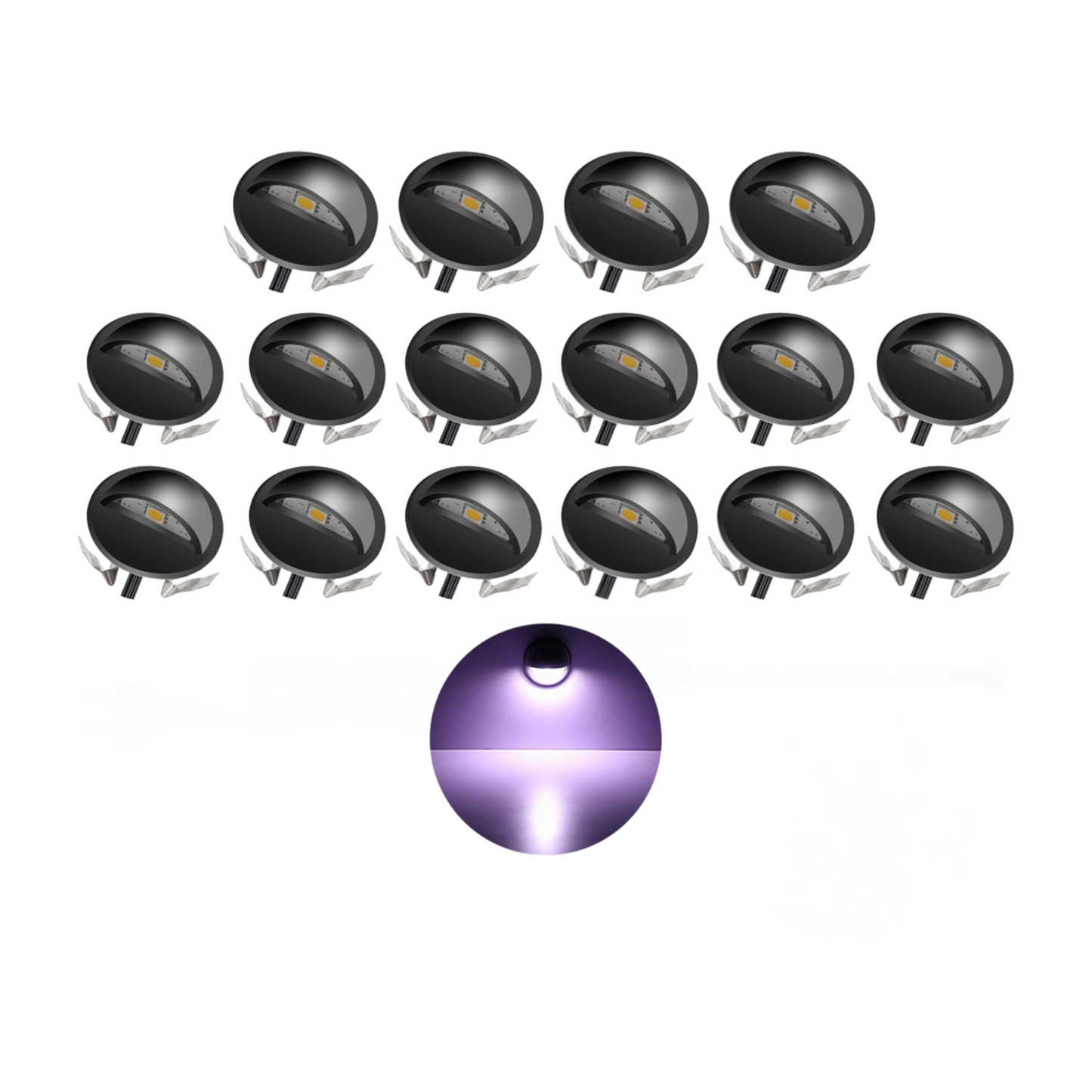 16 Pack White LED Deck Lights for Patio and Garden