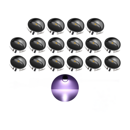 16 Pack White LED Deck Lights for Patio and Garden
