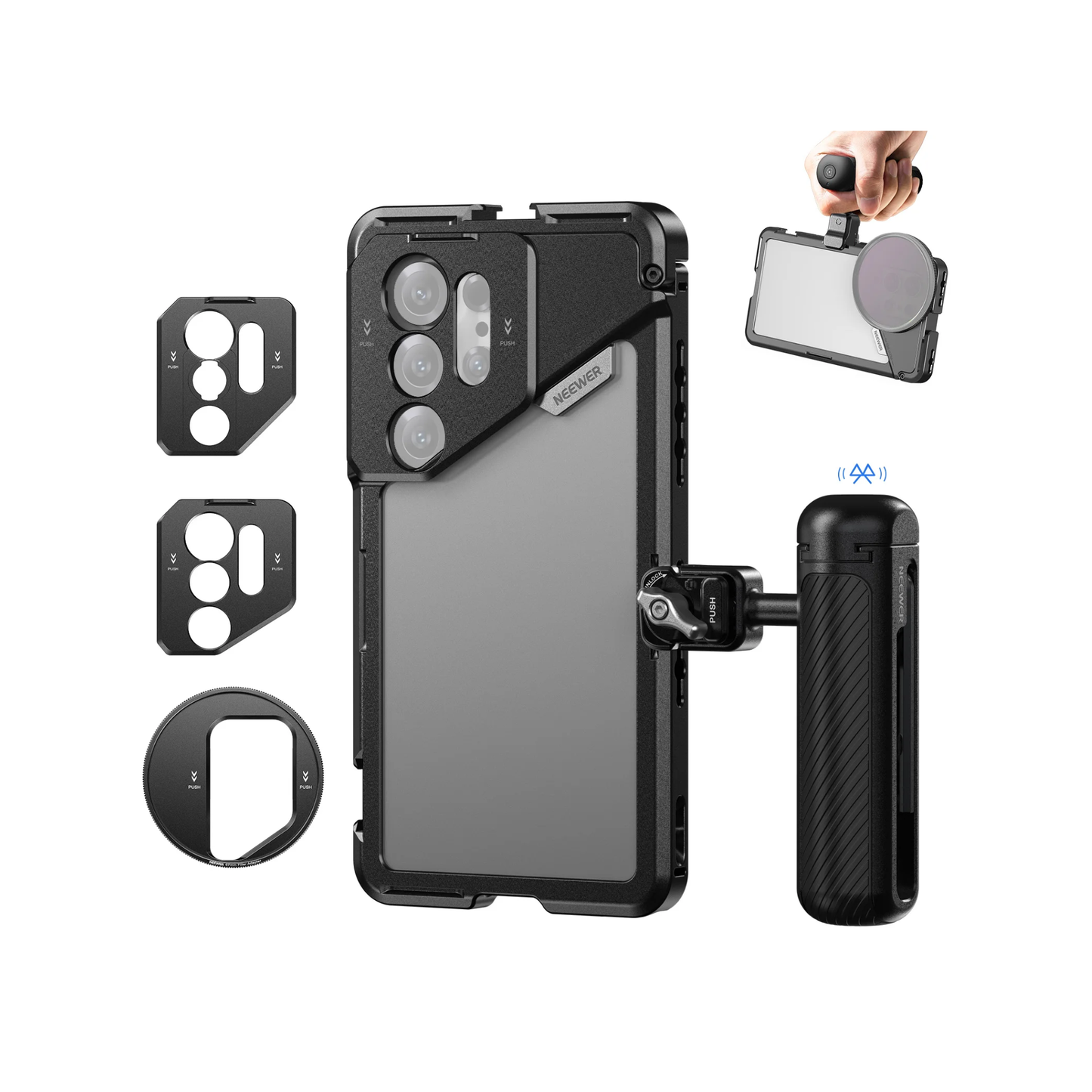 Phone Cage Video Rig with 67mm Filter Mount for S25 Ultra