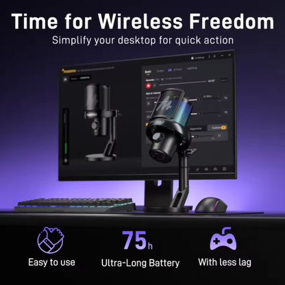 Wireless USB Condenser Microphone for Gaming and Streaming