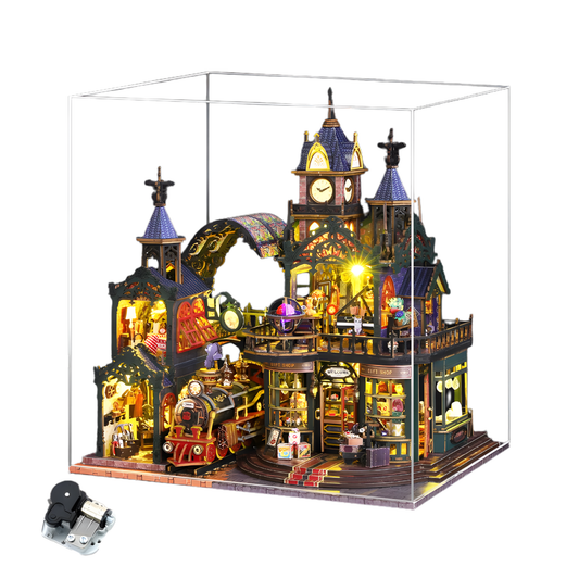 DIY Wooden Miniature Dollhouse Kit with Music and Lights