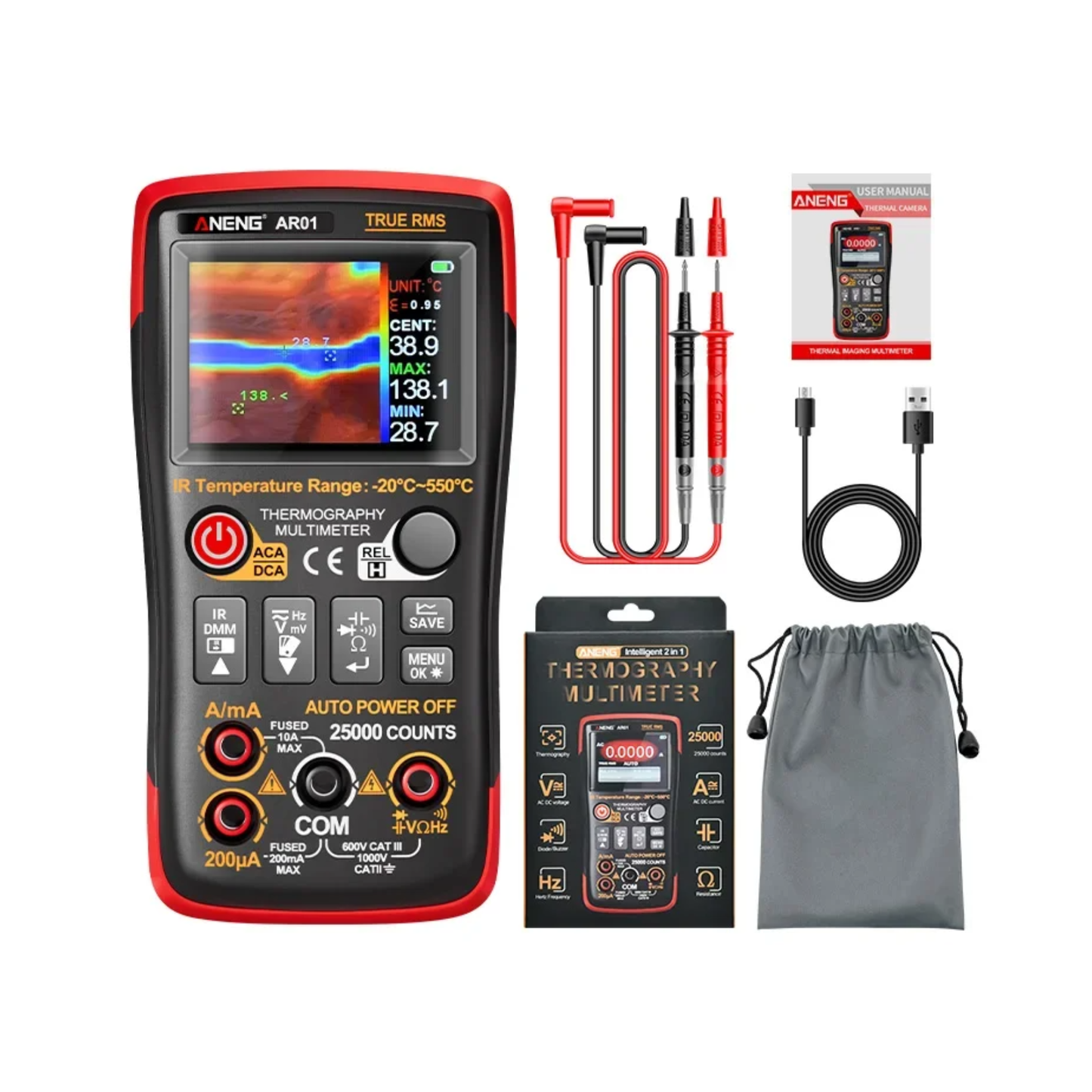 Smart Thermal Multimeter USB-C Rechargeable 1000V