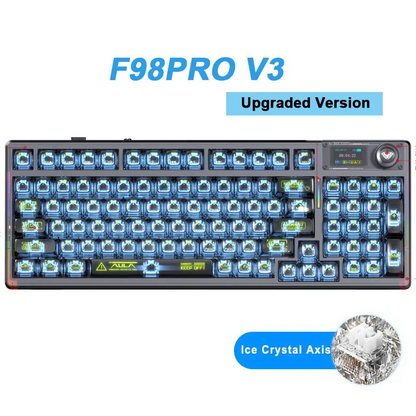 Wireless Hot-Swappable RGB Mechanical Keyboard 2.4G Screen Black