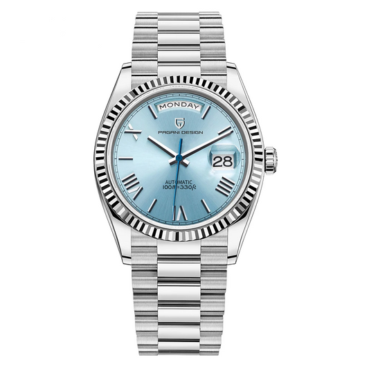 Luxury Automatic Mens Watch Sky Blue Dial