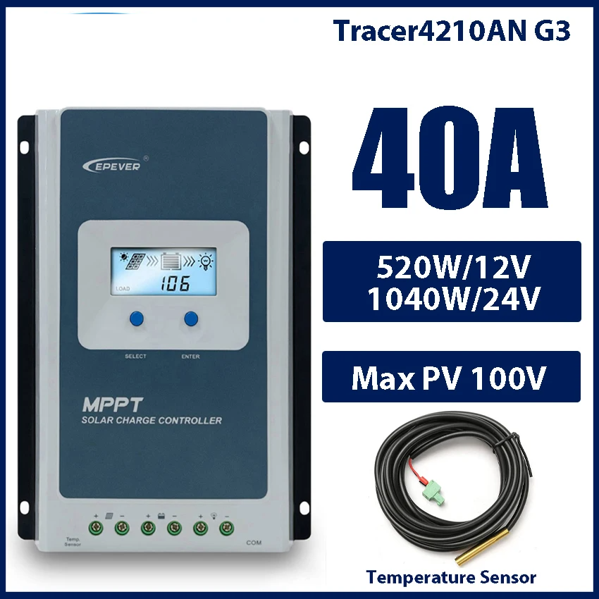 Heavy-Duty 40A Solar Panel Regulator