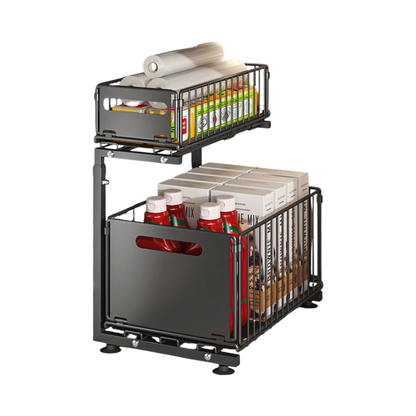 Adjustable Under Sink Storage Rack 2 Pack