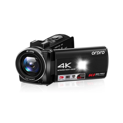 4K Vlogging Camcorder with IR Night Vision 18X Zoom