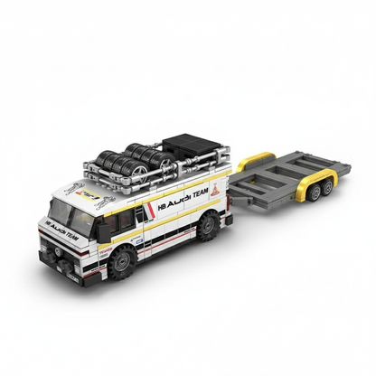 Sports Quattro Car with Team Truck Building Bricks Set