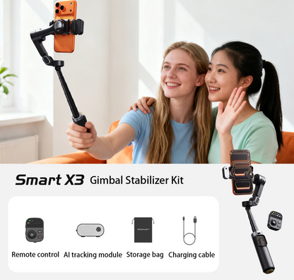 3-Axis Smartphone Gimbal with AI Face Tracking