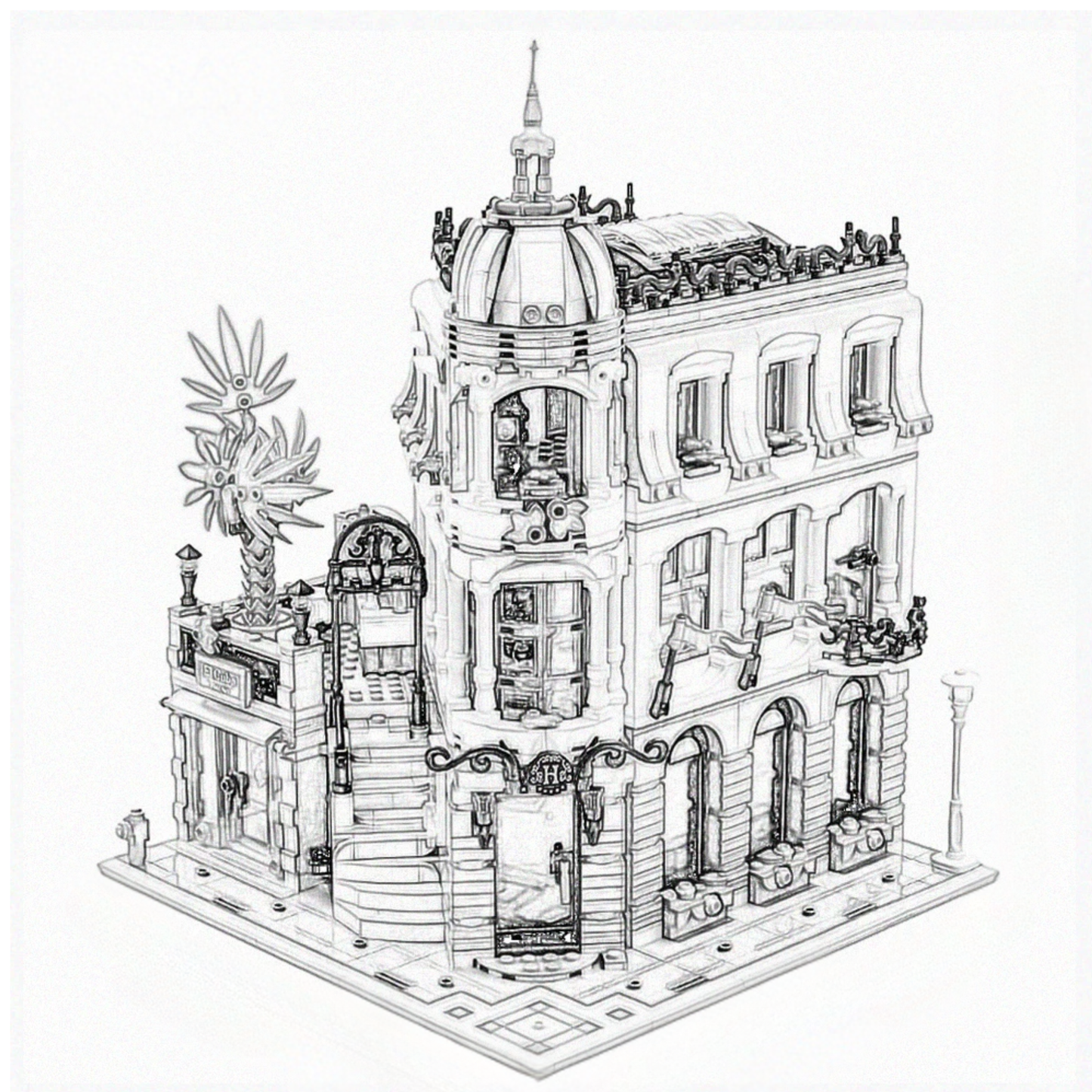 Boutique Hotel Building Blocks Modular City Street Set