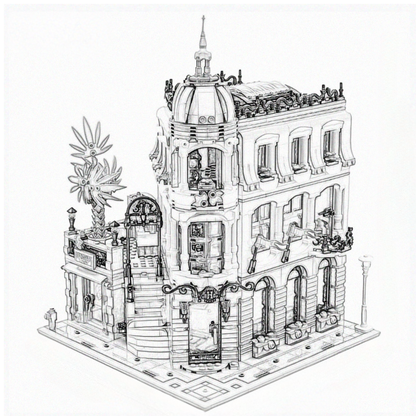 Boutique Hotel Building Blocks Modular City Street Set