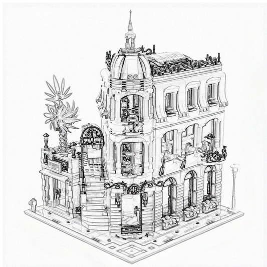 Boutique Hotel Building Blocks Modular City Street Set