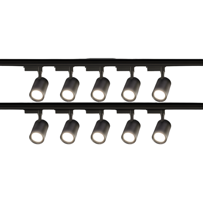 Black LED Track Lighting 10-Pack for Shop & Home