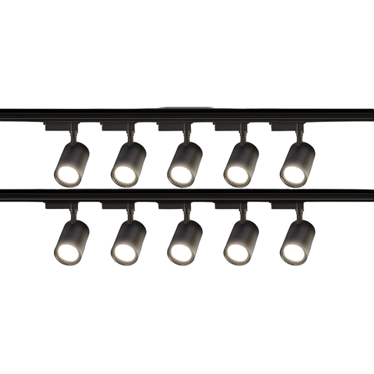 Black LED Track Lighting 10-Pack for Shop & Home