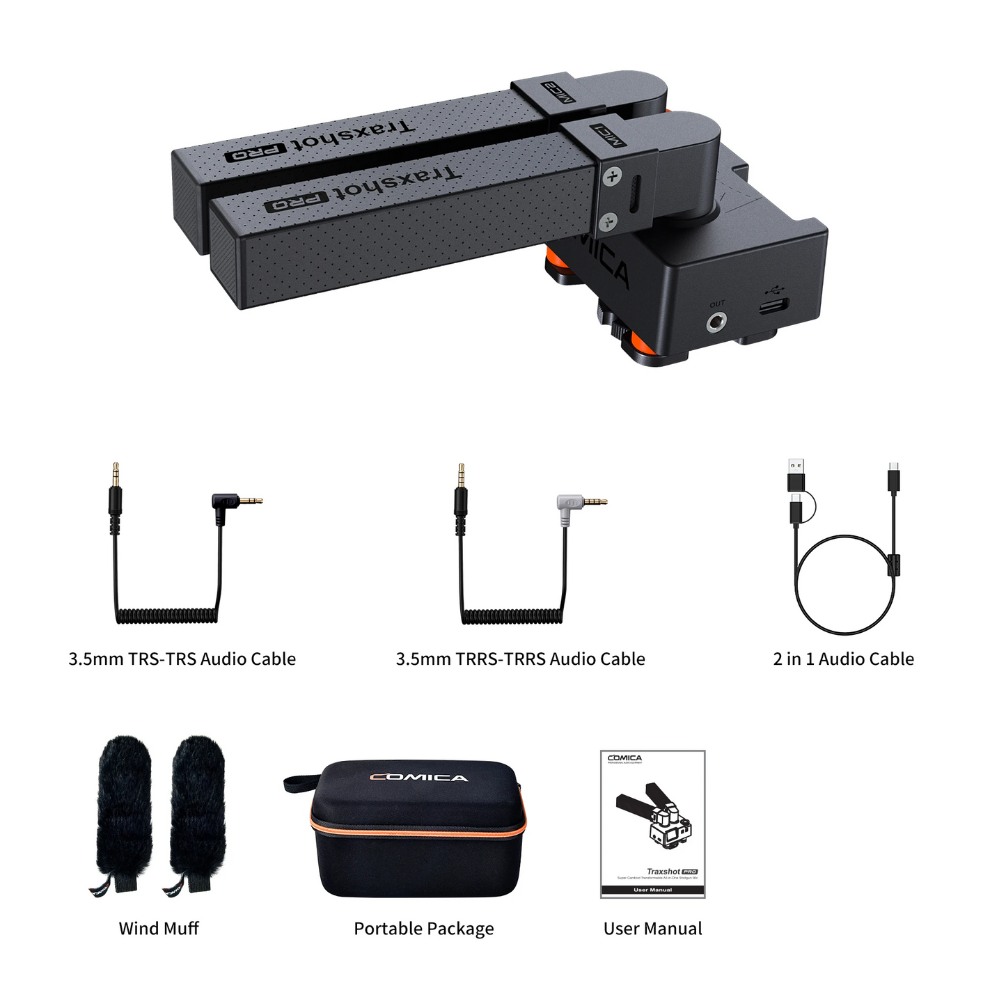Transformable Shotgun Microphone for Camera Phone PC and Tablet
