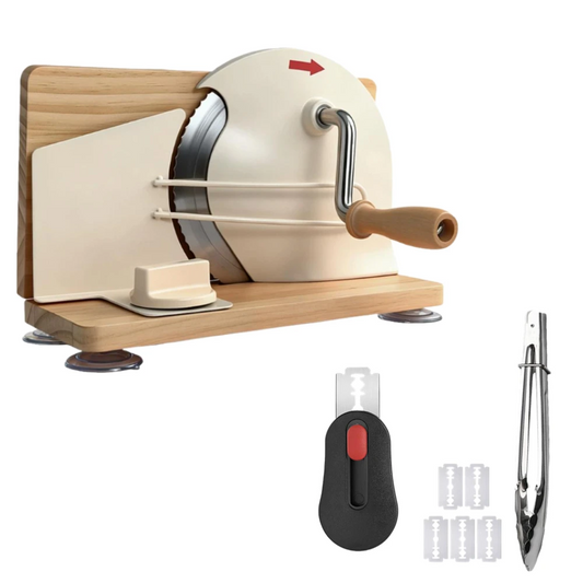 Beige Bread Slicing Set Adjustable Stainless Steel Blade