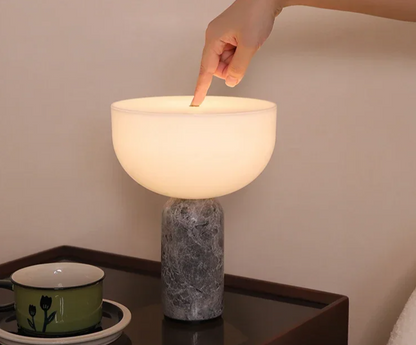Modern Red Marble Lamp with Portable USB Charging