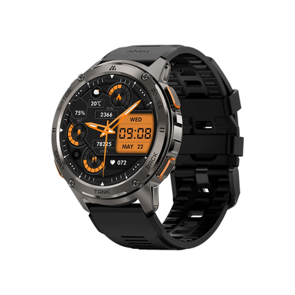 Rugged Military Smart Watch with Fitness Tracking Black