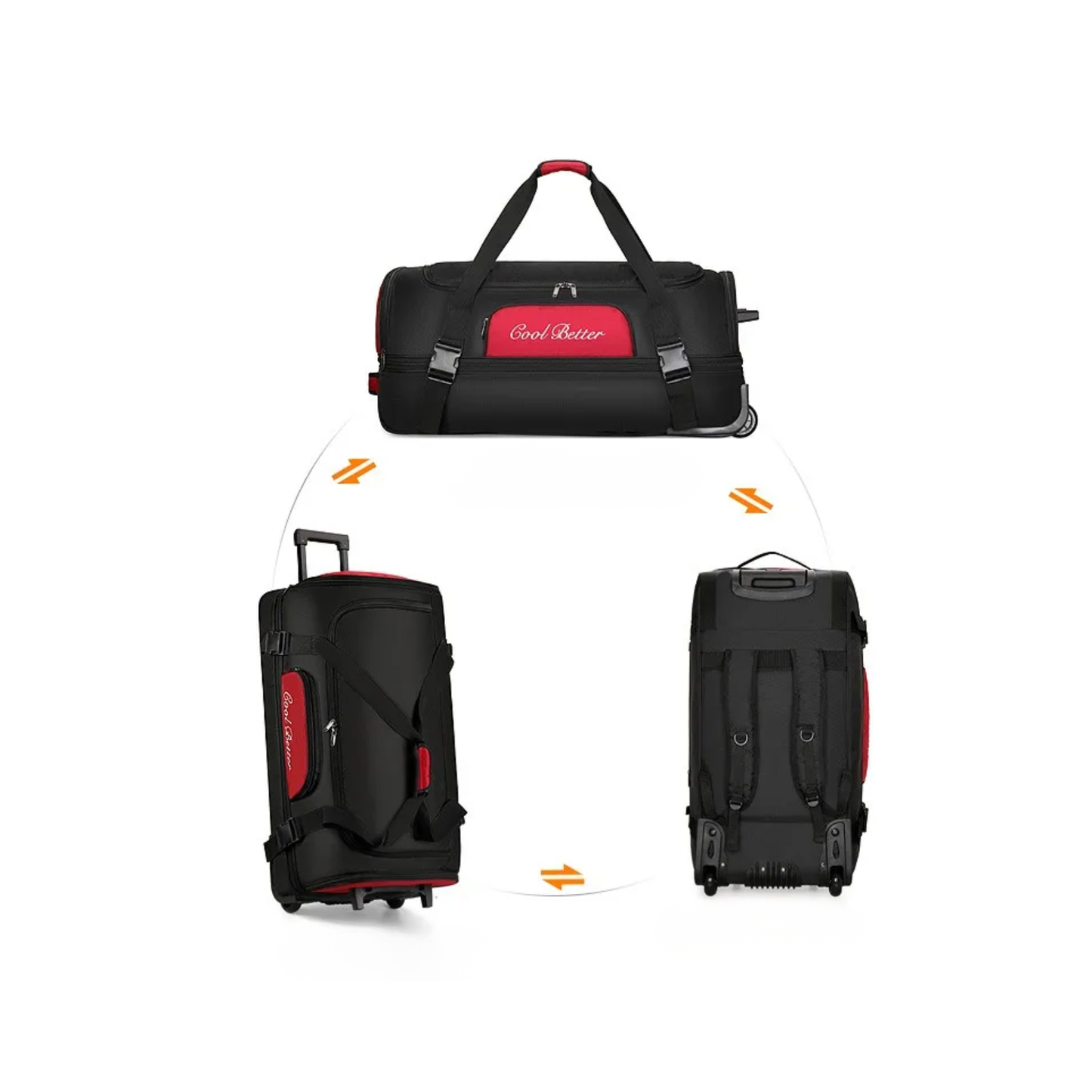 Large Travel Duffel Holds 9–10kg  Black Blue