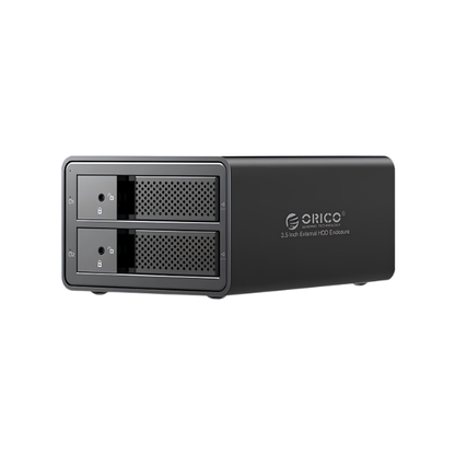 2-Bay 3.5 Inch Hard Drive Enclosure Tool-Free Storage