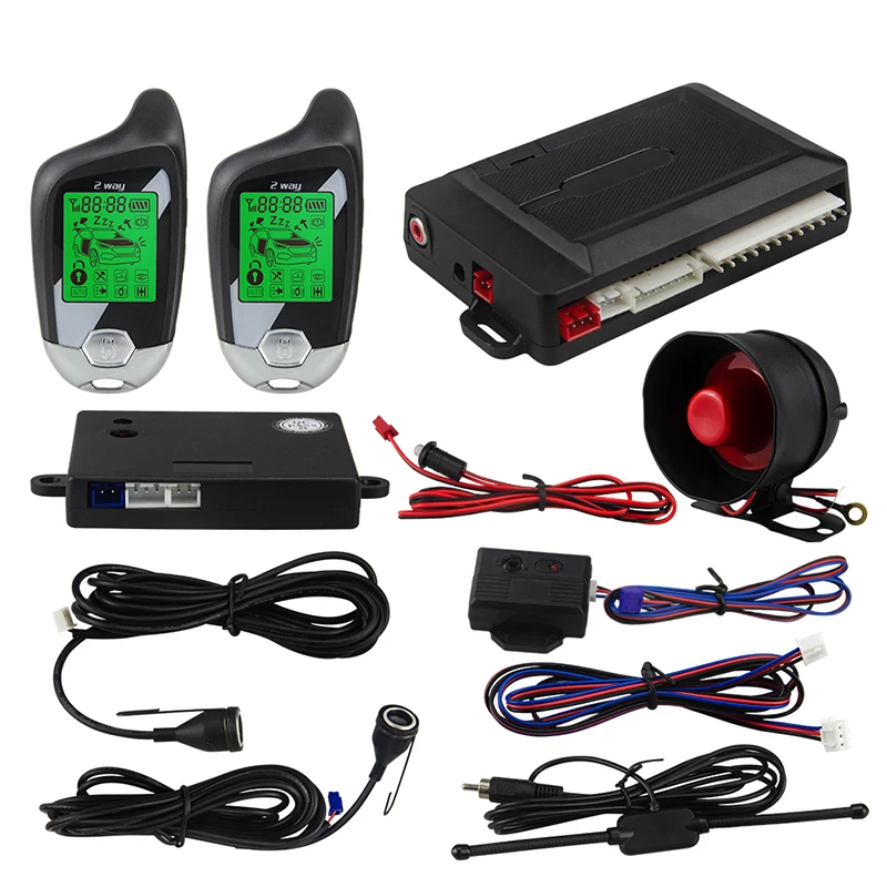 2-Way Car Alarm System with LCD Remote Starter