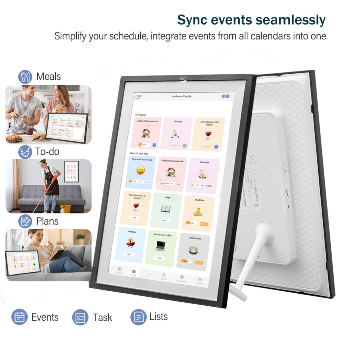 15.6″ White Touchscreen Family Scheduler & Wall Calendar